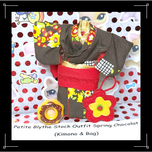Hasbro, Takara Other - Petite Blythe Spring Chocolat Original Stock Outfit Kimono Purse for 4" Doll